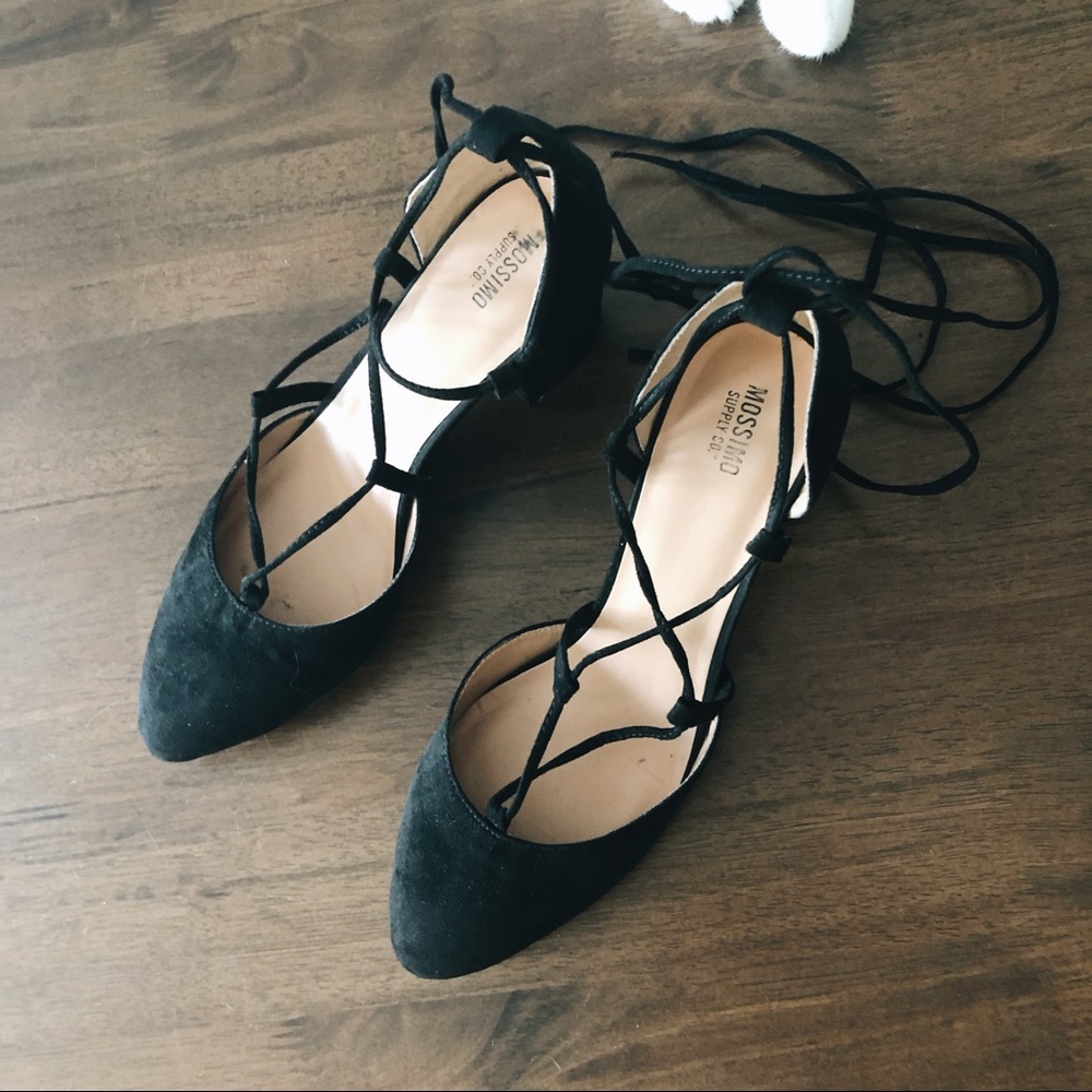 Mossimo Ankle Tie-up Black Block Heels!